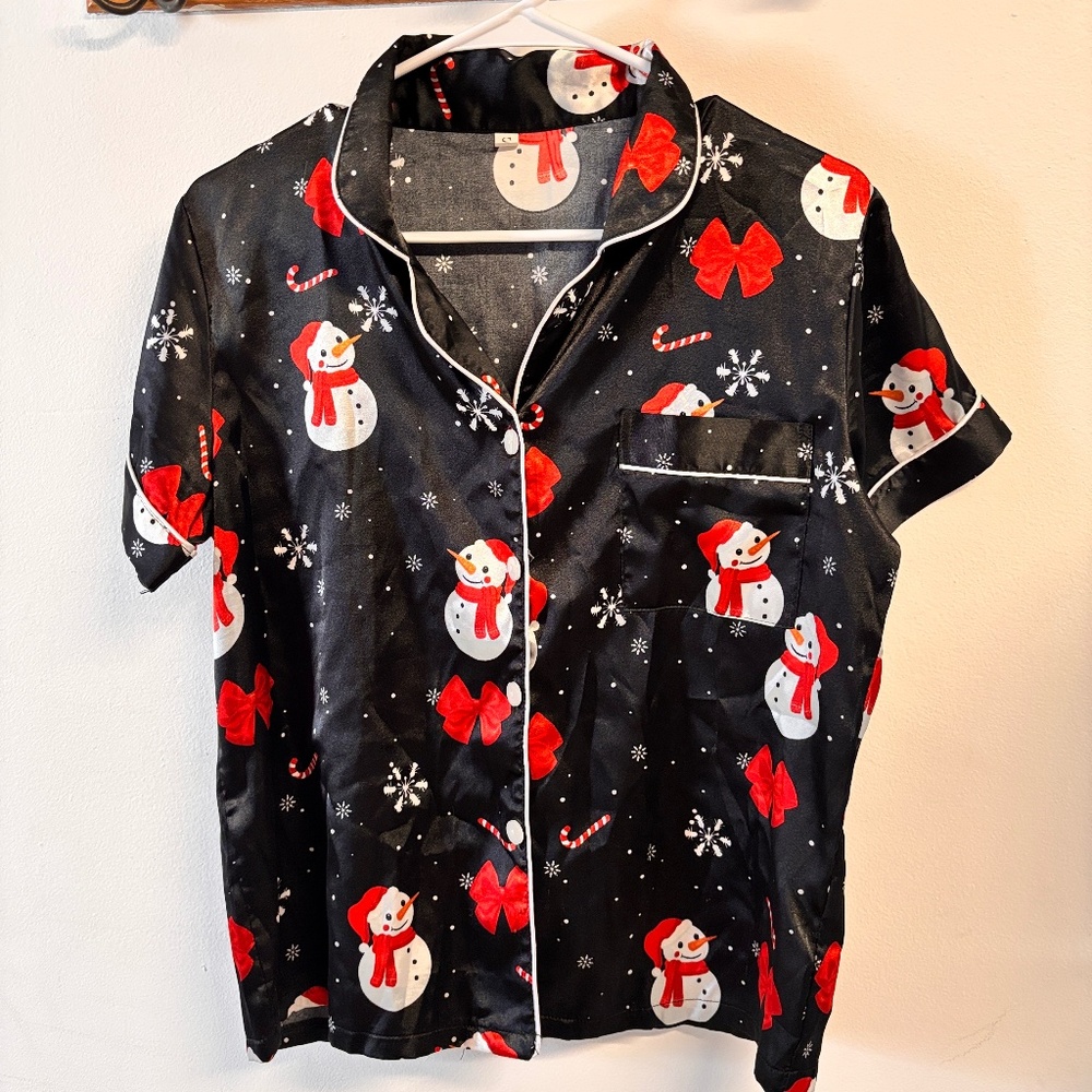Women's Small Christmas Snowman Pajama Set